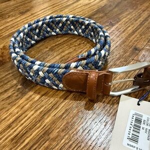 Peter Millar NWT Braided Blue gray and  White Men's Belt
